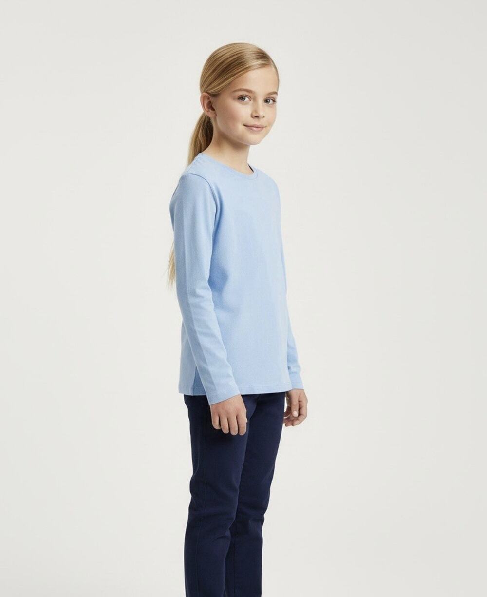 Wonder Nation 2Pack Girls Blue Crew Neck Long Sleeve T-Shirt 10-12 Solid Jersey
